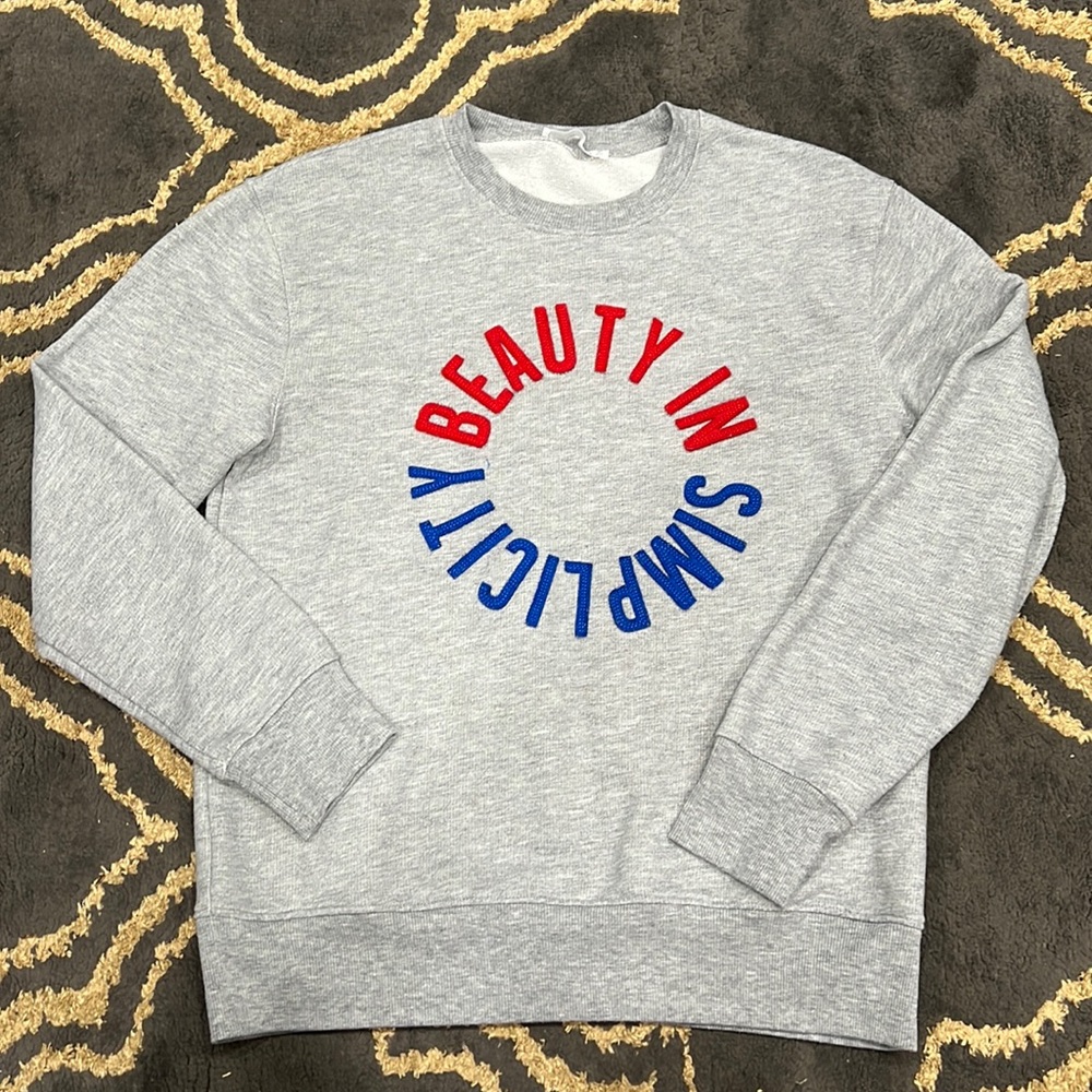 Grey Sweater with Graphic Size Medium